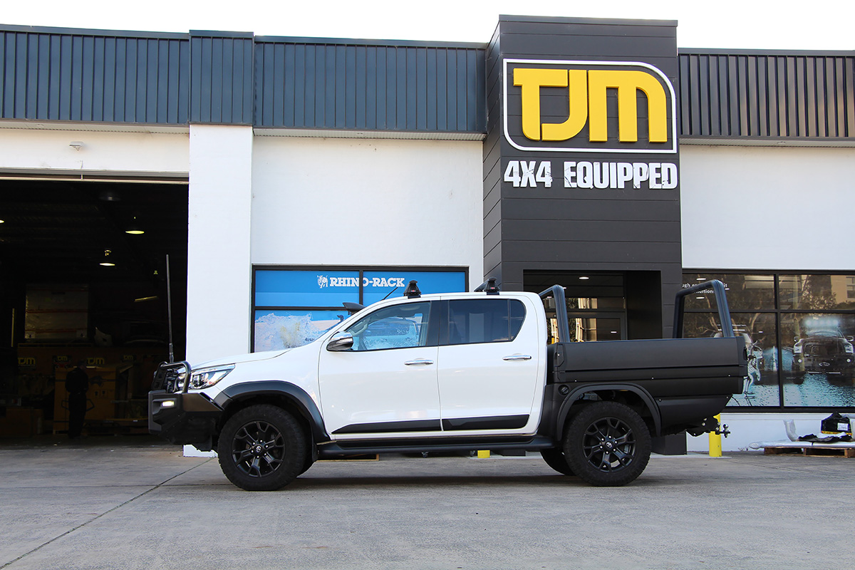 White Toyota HiLux with matte black Sport Utility Bed