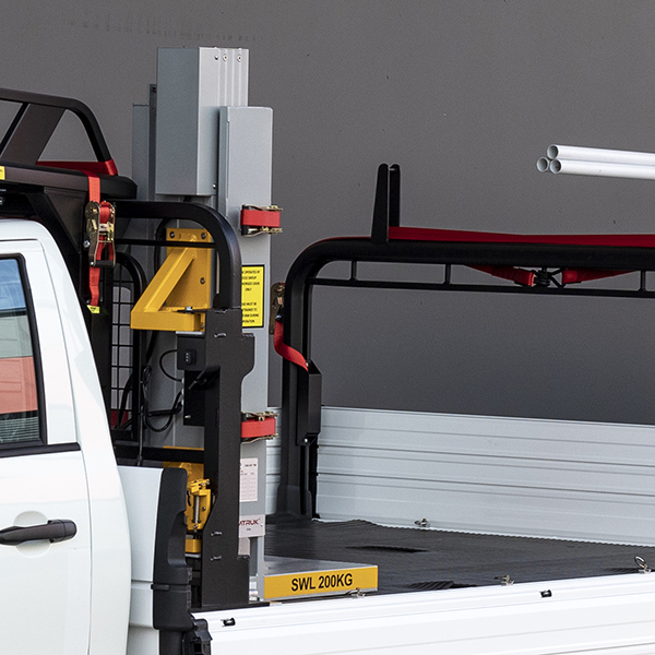 Side lifter installed on commercial ute tray