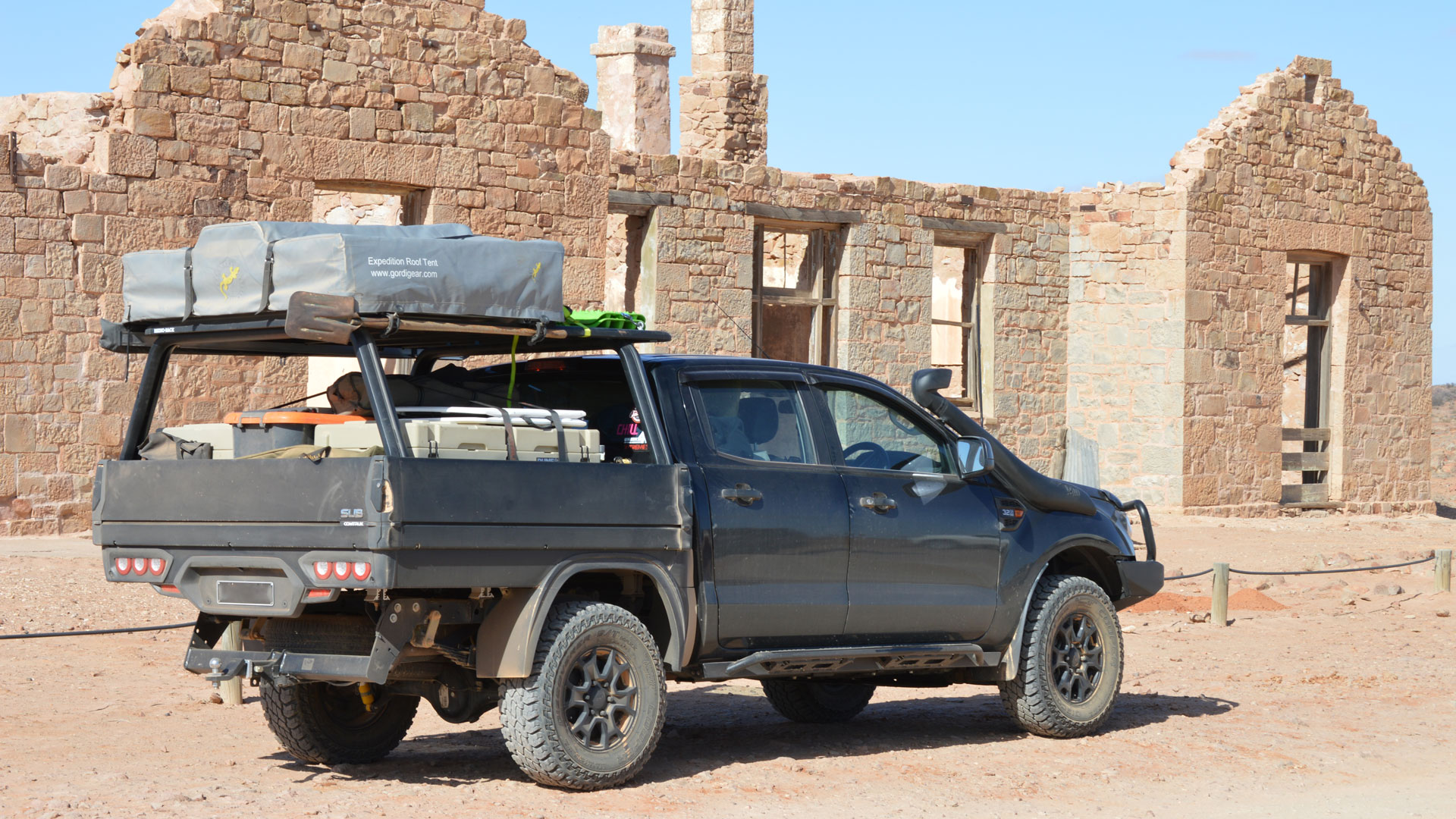 Adventure travels with SUB ute tray on Ford Ranger